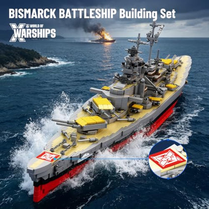 Reobrix World of Warships Bismarck Battleship Building Block Sets 3462PCS