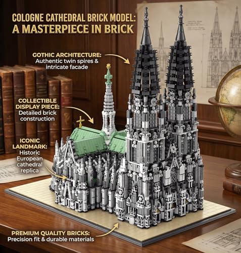 Cologne Cathedral - Building Blocks,8614 PCS Gothic for Adults - color: Sliver Cologne Cathedral