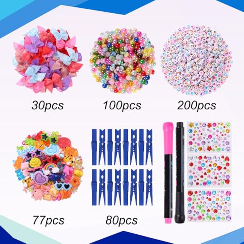 JOICEE 80 Set Cheer Pins Spirit Clips DIY Cheer Clothes Pins Kit - color: Blue