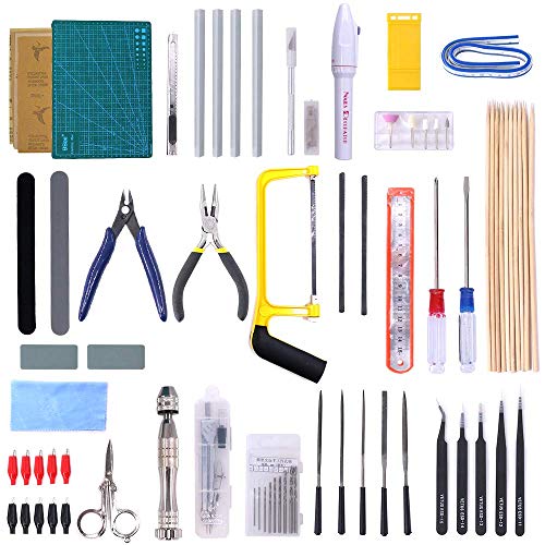 Swpeet 87Pcs Kit Compatible for Gundam Modeler Basic Tools and Compatible for Gundam Model Tools Kit Perfect for Model Kit Building Beginner Hobby Model Assemble Building with Duty Plastic Container