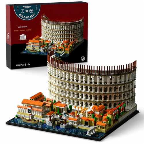 Givenni Architecture The Roman Colosseum Building Sets; Collectible Model for Adults; Home Décor Model Building Kit, Creative DIY Activity, Famous Landmarks Collection (3989Pieces)