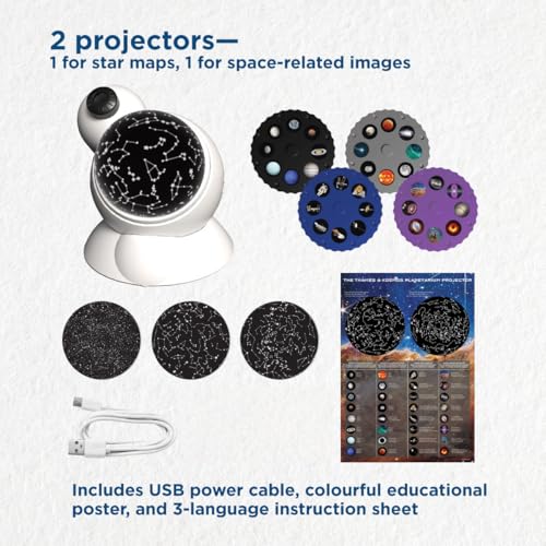 The Thames & Kosmos Planetarium Projector Essential STEM Tool | Illuminate Your Room as a Planetarium Theater | Dual Projector Casts Star Maps & Space-Themed Images from the James Webb Space Telescope