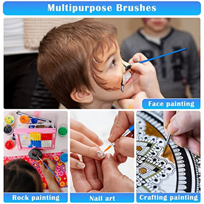 50Pcs Round Paint Brushes Bulk, Anezus Small Paint Brushes Classroom Brushes Set for Kids Model Canvas Painting Face Acrylic Watercolor Oil and Crafts - style: round