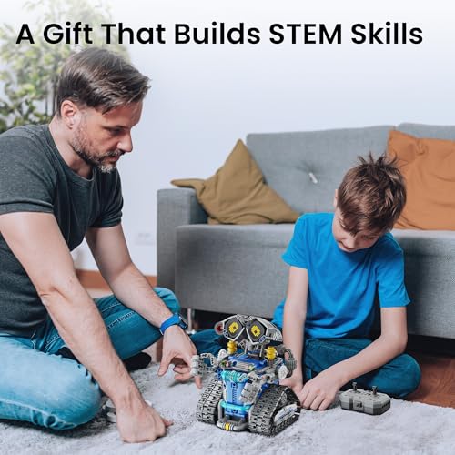 Sillbird STEM Robot Building Kit with Remote Control Gifts for Boys 8-14 - color: Blue