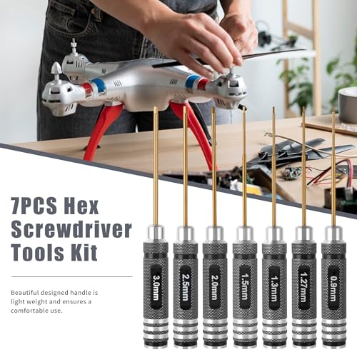 Professional RC Titanium Plated Ti Coated Hex Screwdriver Set 7PCS