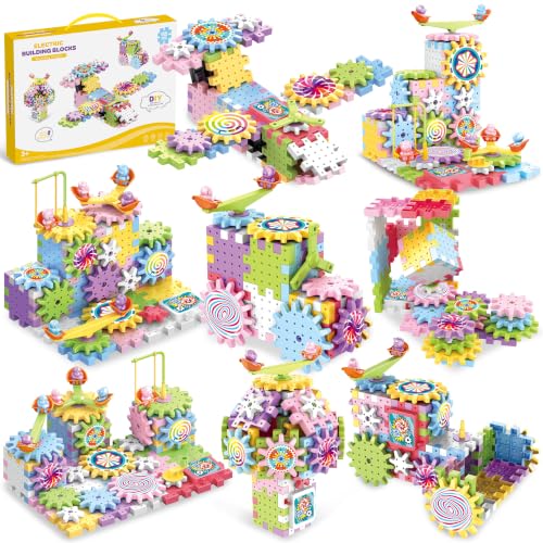 Electric Gear Building Blocks 203Pcs Toys Set for Kids with Motor - size: 203 Pcs Set