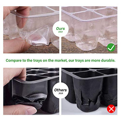 Bonviee 12-Pack Seed Starter Trays, 12-Cell Insert Trays, Clear - color: Clear, size: 144 Cells
