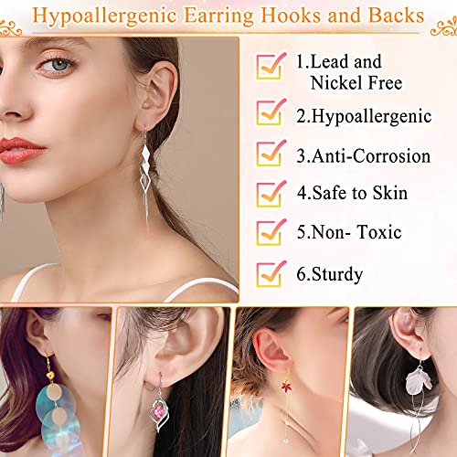 Hypoallergenic Earring Making Kit, modacraft 2000Pcs Earring Making Supplies Kit with Hypoallergenic Hooks, Earring Findings, Backs, Pins Jump Rings for Jewelry Making Supplies - size: 24 Grids-2000Pcs