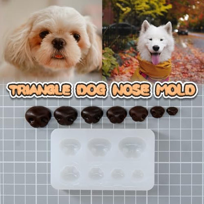 Nuvretk 7 Cute Silicone Molds for Needle Felting - Dog Nose Shapes for Stuffed Animals, DIY Crafts, and Accessories (Triangle) - size: DOG-Triangle