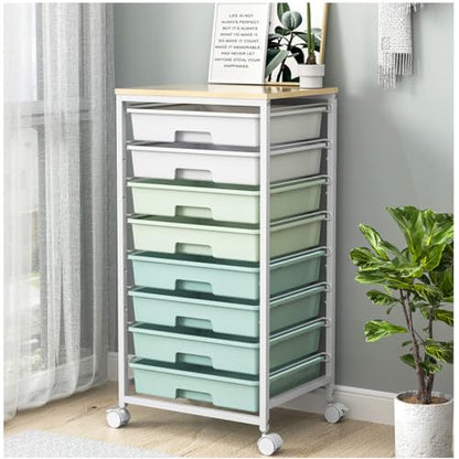 SYKIARIOL Rolling Cart with Drawers,Craft Organizers and Storage, Green - color: Green