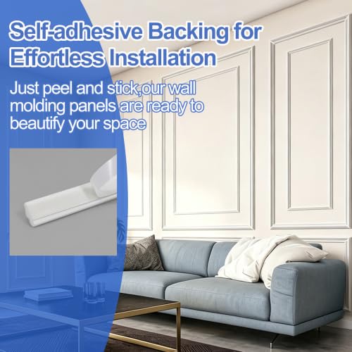 RELIANCER Bilinear Frame Peel and Stick Molding Trim Kit for Wall and Door - color: Bilinear 54.4 x 24in+54.4 x 48in