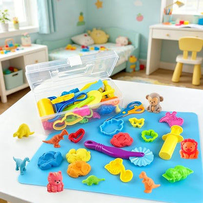 Dough Tool Set 42 PCS Colorful Plastic Basic Tools Kit with Storage Box