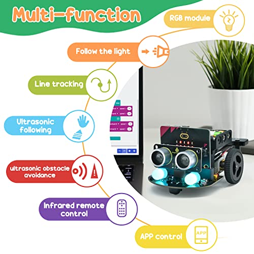 KEYESTUDIO Microbit Robot Car Starter Kit Compatible with BBC Micro:bit V2