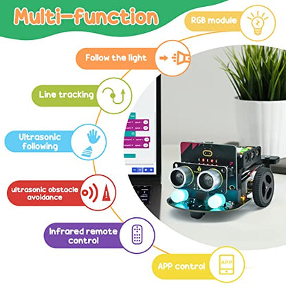 KEYESTUDIO Microbit Robot Car Starter Kit Compatible with BBC Micro:bit V2