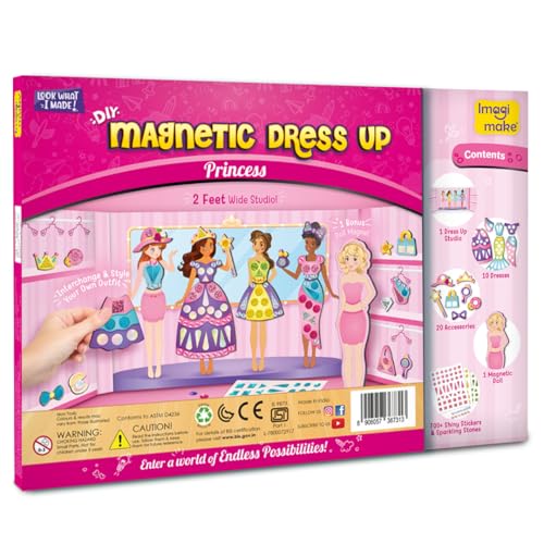 Imagimake DIY Magnetic Dress-Up Princess, 30 Magnetic Dresses & Accessories - style: Princess