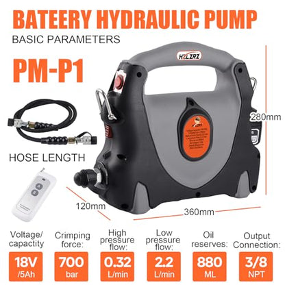 HZLZRZ Electric Hydraulic Pump Power Pack Unit 2 Stage Single Acting 110v/120v 10k psi for Punching, Bending, Pump Variety of Hydraulic Equipment (Battery-Powered) - style: PM-P1