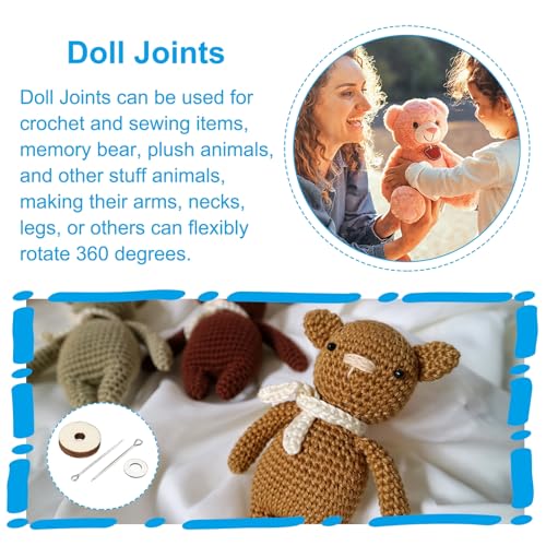 PATIKIL 55mm Doll Joints, 16 Set Removable Cotter Pin Joints Connector and Fiberboard Tray for Bear Limbs Making Head DIY Crafts Accessories - size: 55mm