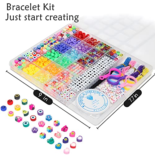 LIS HEGENSA 1000Pcs DIY Childrens Craft Pony Beads Friendship Bracelet Kit - color: colorful