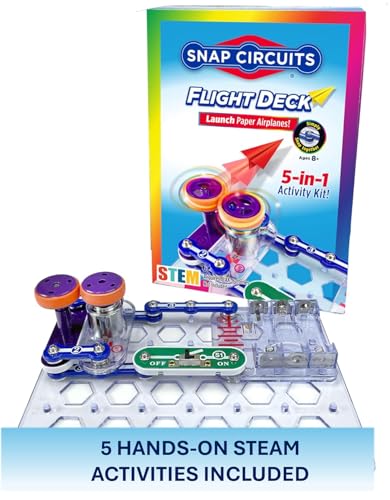 SNAP CIRCUITS Flight Deck STEM Toy, Paper Airplane Launcher, Ages 8+