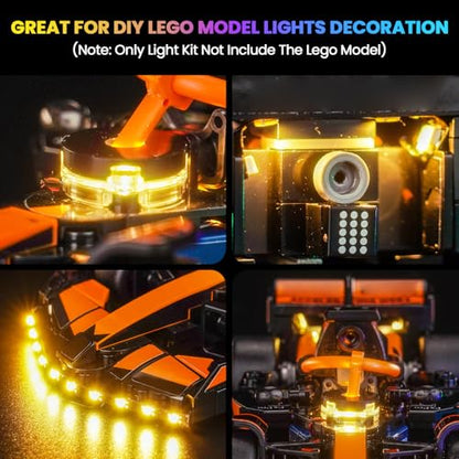 Upgraded Led Light Kit Compatible with LEGO McLaren F1 Team MCL38 Race Car Building Set, Lights Decoration Compatible with LEGO 77251 (Model Not Included) - style: Classic Version 77251