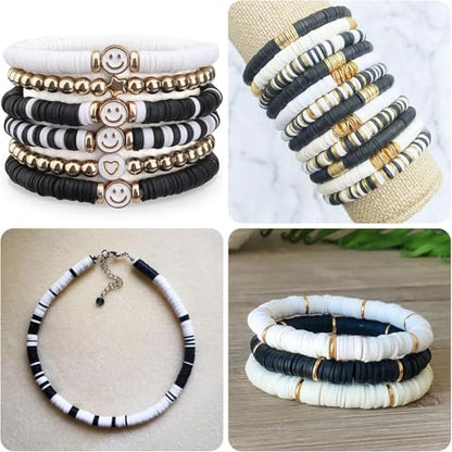 4000pcs Clay Beads - Gray, 6mm Heishi Bead Polymer Flat Round Disc Bulk Beads for Jewelry Making,DIY Friendship Bracelet and Necklace Craft - color: Gray