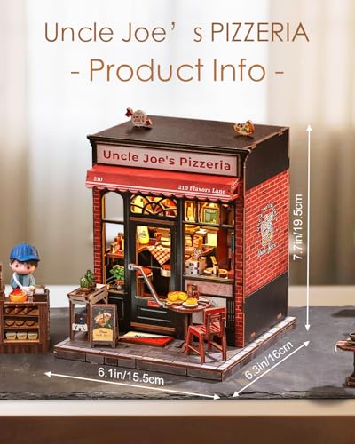 Cutefun Book Nook Kits for Adults - DIY Miniature Pizza Shop House Kit - color: Uncle Joe's Pizzeria