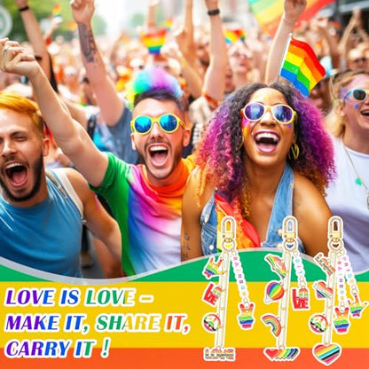 CraftyDream 558 Pcs Rainbow Charm Keychain Making Kit Name Keychain Craft - style: Gay Pride