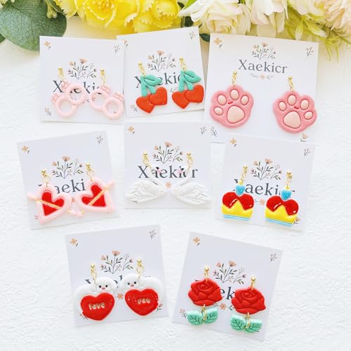 Valentine’s Day Polymer Clay Cutters Set – Romantic Polymer Clay Molds, Clay Cutters, Clay Earring Cutters, Clay Tools - color: 2Q color