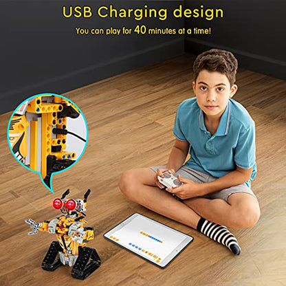 Sillbird Bundle - 2 Items STEM 15-in-1 Solar Robots Toys for Boys Age 8-13, Remote & App Controlled Wall Robot Building kit