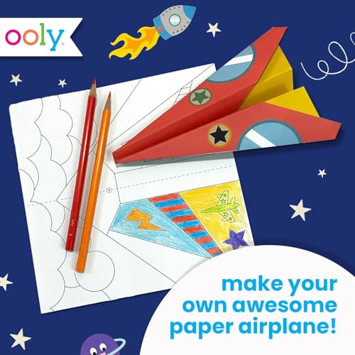 Ooly DIY Origami Paper Airplane Book, 24 Planes & Stickers - color: Paper Air Planes Kit