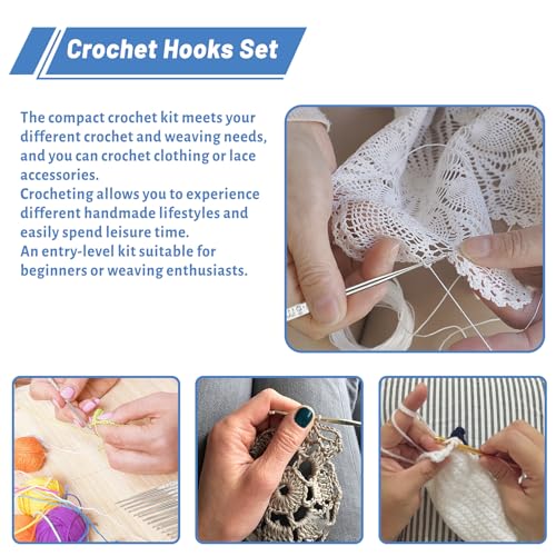 Crochet Hook Set 90 Pcs Crochet Needles Kit Ergonomic Soft Grip Handles - color: Multicolor, size: 90 Pcs