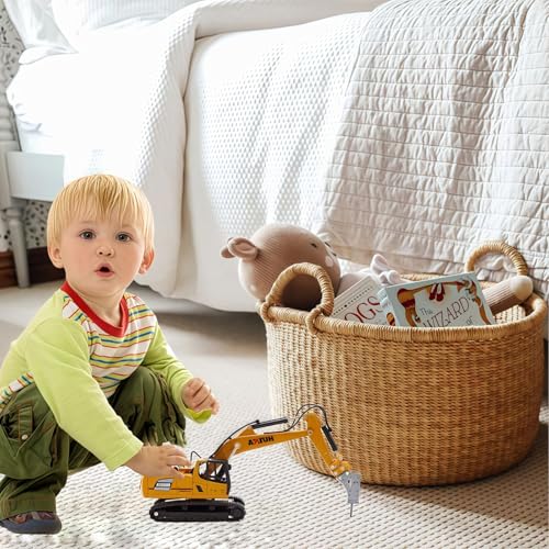 Large Drill Excavator Construction Vehicle Toys Heavy Duty Alloy Hydraulic Hammer Truck, 1:60 Scale Diecast Site Drill Digger Toy Truck for Kids 8,9,10,11,12 Year Old and up - color: Drill Excavator-1811-1/60