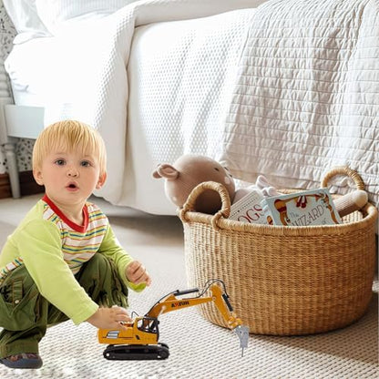 Large Drill Excavator Construction Vehicle Toys Heavy Duty Alloy Hydraulic Hammer Truck, 1:60 Scale Diecast Site Drill Digger Toy Truck for Kids 8,9,10,11,12 Year Old and up - color: Drill Excavator-1811-1/60