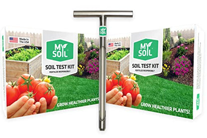 MySoil Test Kit PRO Pack, Unlock Your Lawn & Garden Potential, Complete & Accurate Nutrient and pH Analysis with Recommendations Tailored to Your Soil and Plant Needs | 2 Test Kits + 1 Soil Probe - size: Two Kit Pro Pack