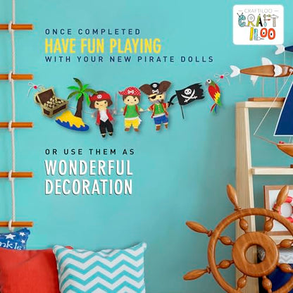 Pirates Sewing Kit for Kids Ages 8-12 - Pre-Cut Felt Pillow Plush Craft - color: Pirates Sewing Kit