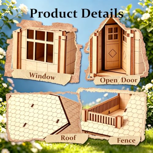 3D Wooden Puzzle for Adults, DIY Miniature Garden Villa Building One Layer - color: Garden Wood Color 01