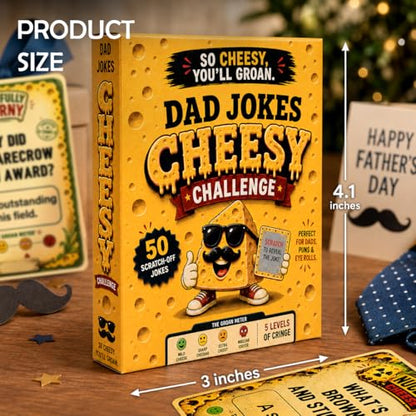 Dad Christmas Gag Gifts 2026 - Funny Dad Jokes Gifts For Dads Christmas - Funny daddy gift from daughter - Scratch Off Gag Gift for Husband, Men, Dads Stocking Stuffers - color: DadJokeCheesy