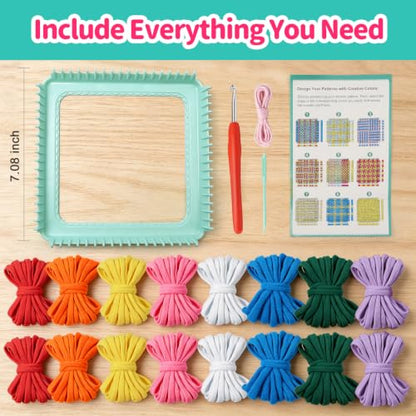 morwant Weaving Loom Kit for Kids, Craft Kit for Girls 6-12, Potholder Loom - color: Mint Green