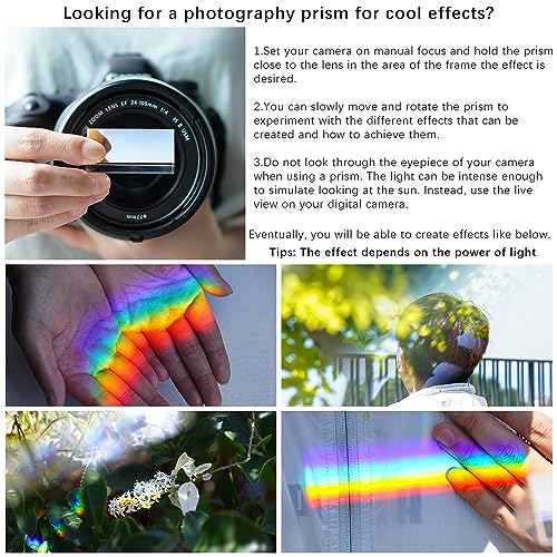 QFkris 4pcs Clear K9 Crystal Triangular Prism for Photo Rainbow Lights - color: 4-packs