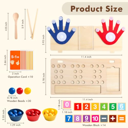 Math Manipulatives Montessori Toys for 3 Year Old Preschool Educational Toy