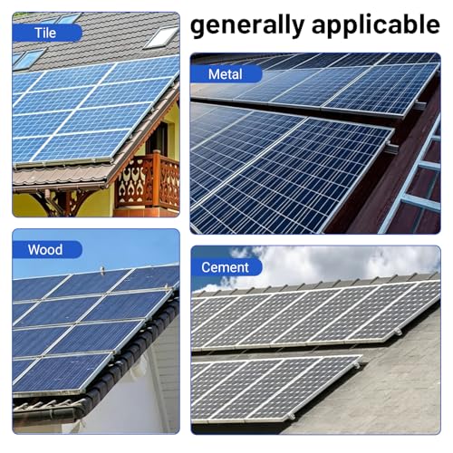 10Pcs L Foot Solar Mount, Aluminum Alloy Photovoltaic Panel Mounting Bracket, Photovoltaic Mount, Waterproof Solar Panel Bracket for Roof PV System