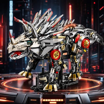Mechanical Triceratops Dinosaur Building Blocks Set-1688PCS - color: Mechanical Triceratops