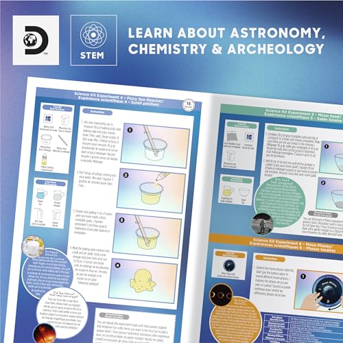 Discovery™ Galactic Space Science Kit – 61 Experiment STEM Lab for Kids| Astronomy & Chemistry Activity Set| Includes DIY Telescope, Crystals, Slime, Moon Rocks| Educational Learning Toy Gift| Ages 8+