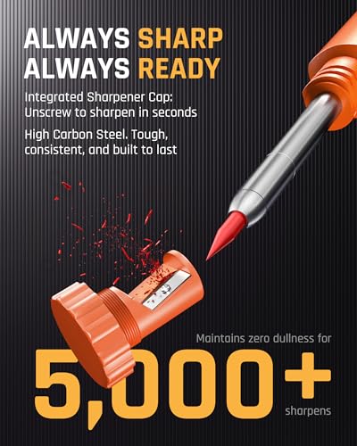 Nicpro Carpenter Pencil with Sharpener, Mechanical Pencil for Construction - size: 1 PACK