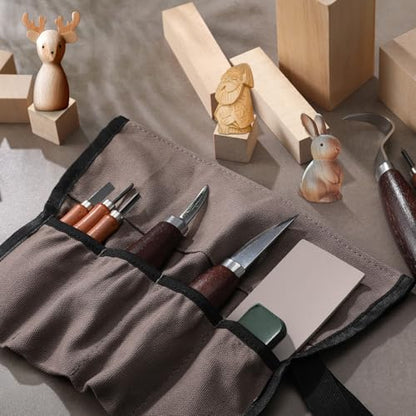 Wood Carving Kit 32 Pcs Wood Carving Tools Includes 20 Pcs Whittling Basswood Blocks 4 Different Sizes with 12 Pcs Whittling Knives kit for Woodworking Beginners Adults Hobby DIY Art Craft