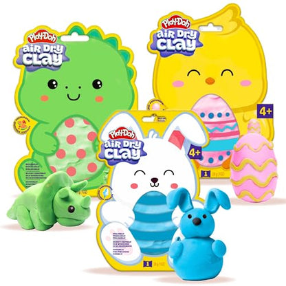 Play-Doh Scented Air Dry Clay, 3-Pack Spring Bundle, Includes 1 Green Watermelon, 1 Blue Cotton Candy, 1 Pink Bubblegum - color: Spring