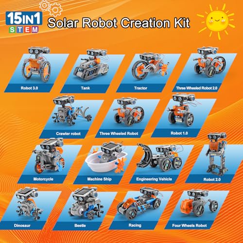 Sillbird Bundle - 2 Items STEM 15-in-1 Solar Robots Toys for Boys Age 8-13, Remote & App Controlled Wall Robot Building kit