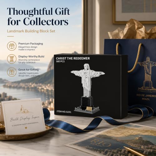 Architecture Christ The Redeemer Statue Building Blocks Sets Brazil Jesus Building Kits Model Toys Gift for Adults Kids Teens 973 PCS - style: Christ The Redeemer