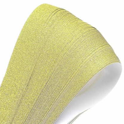 MECCANIXITY 200 Sheets Origami Paper Glitter Stars Papers Light Gold Fold Paper for Beginner Arts Crafts Projects,0.4 x 8.7 Inch - color: Light Gold