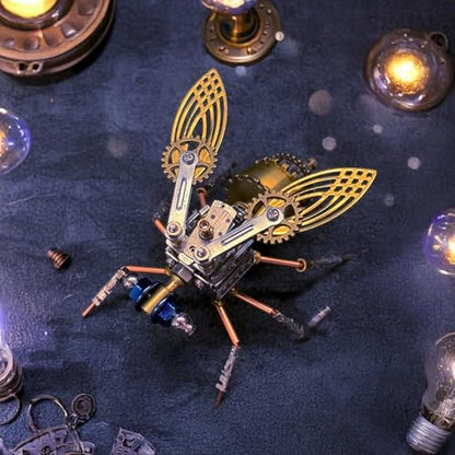 3D Metal Puzzles for Adults Teens-160+Pcs-Mechanical Fruit FIy Bee Insect Models-3 Hours to Build-Ideal for Birthday Gifts and Decorations(Mechanical Fruit Fly) - style: Mechanical Fruit Fly